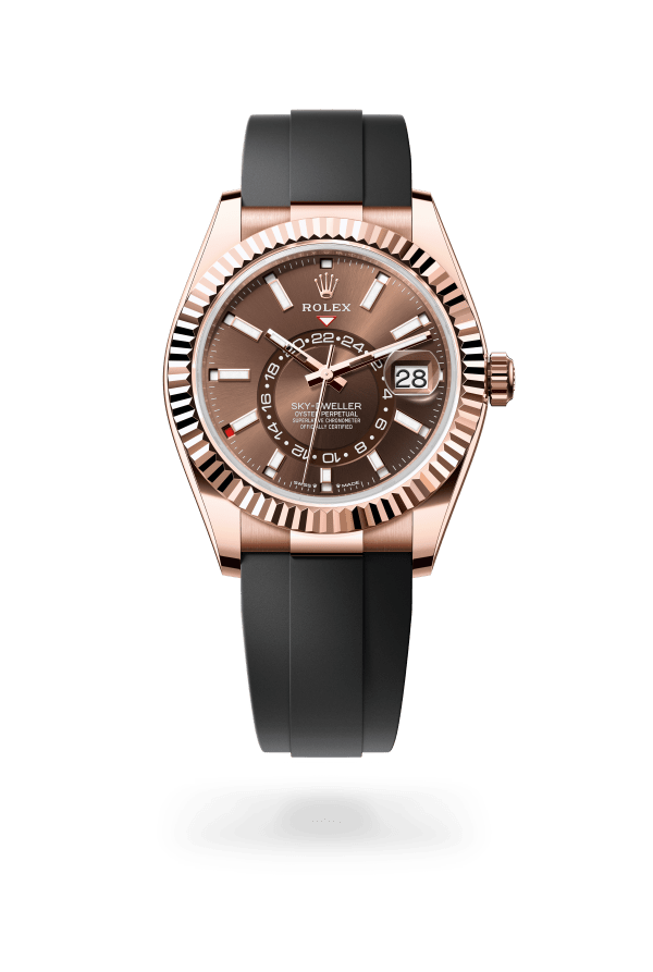 Rolex Sky-Dweller Rose Gold Oysterflex – Choc & White 336235